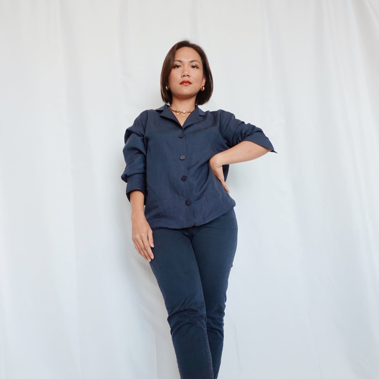 Rowling Shirt in Navy Blue