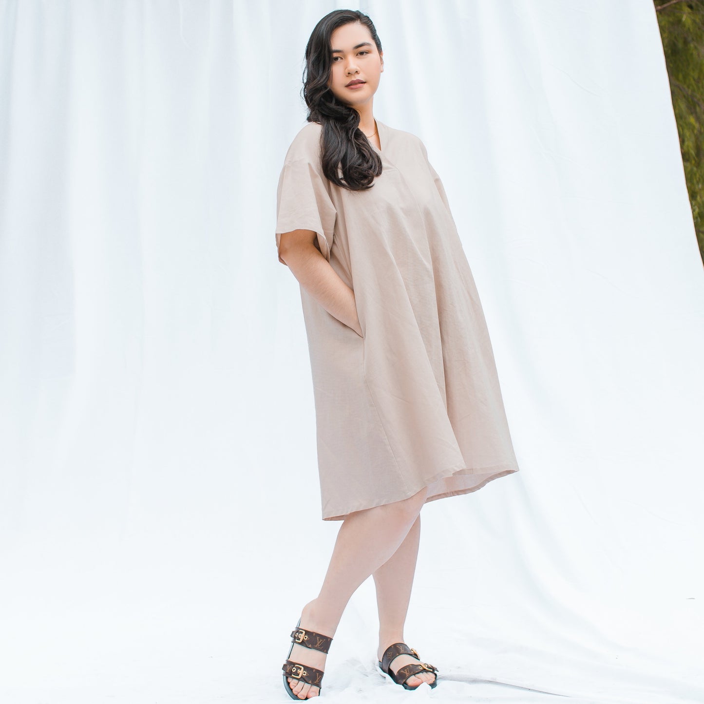 Enid Dress in Nude