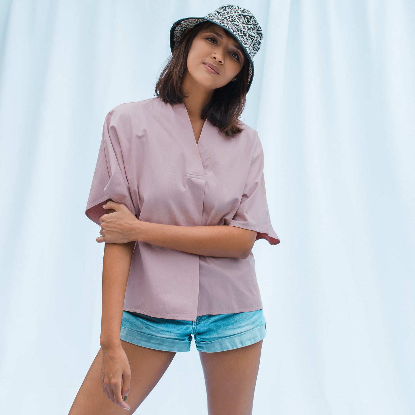 Agatha Blouse in Blush Pink